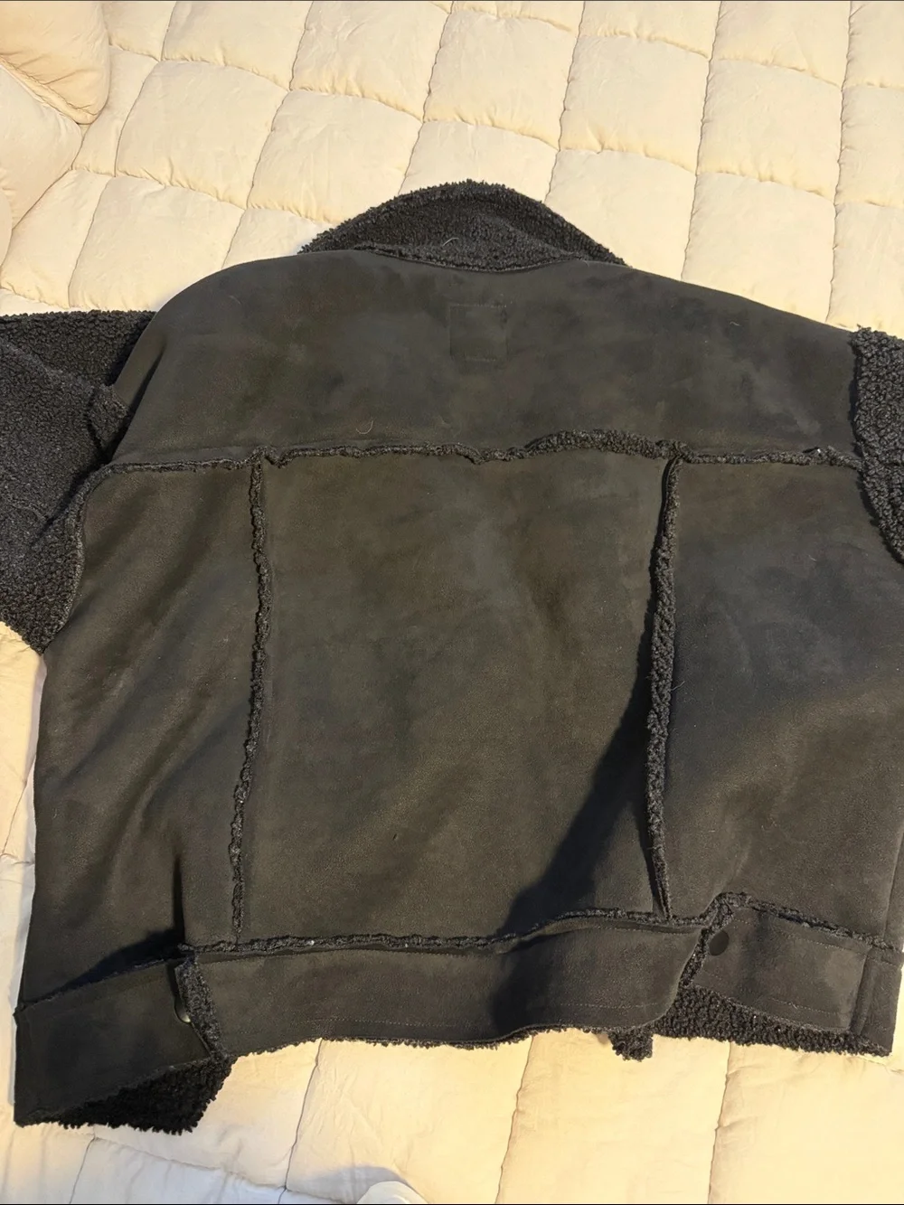 Forever 21 Black Sherpa-Lined Shirt Jacket